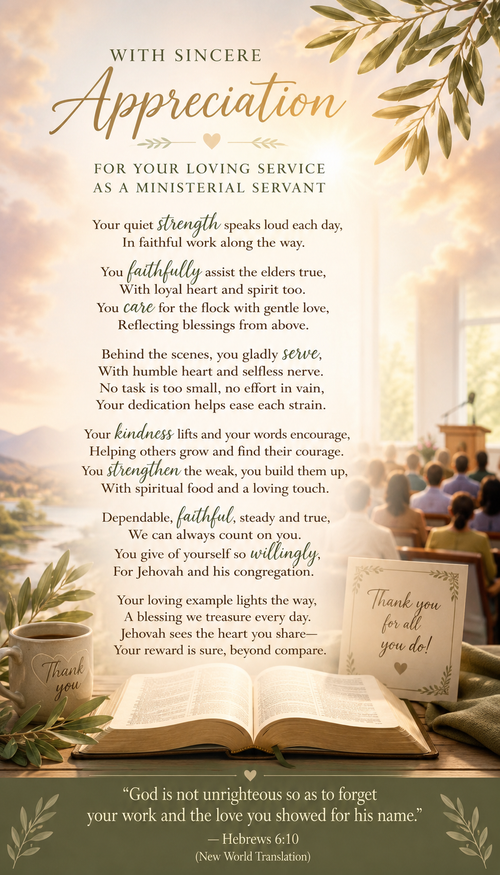 Faithful Service Appreciation Poem Print